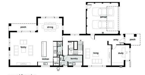 Plano primer piso casa moderna