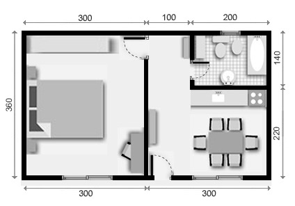 1 plano de casa 1 dormitorio