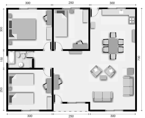 planos de casas 3 dormitorios