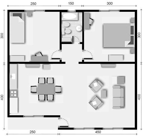 6 plano de casa 2 dormitorios