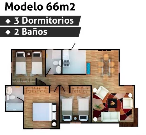 plano de casa 66 m2