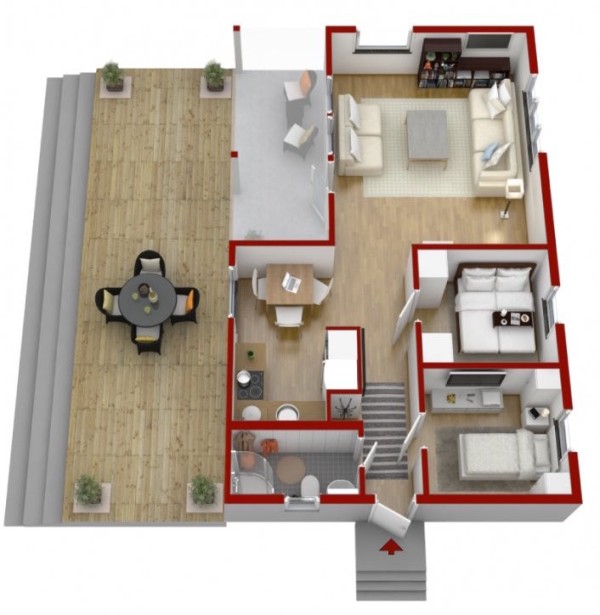 plano de casa 56 m2 madera 2 dormitorios 011