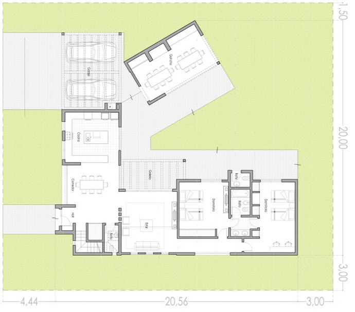 plano de casa primer piso grande moderna 2 pisos 3 dormitorios