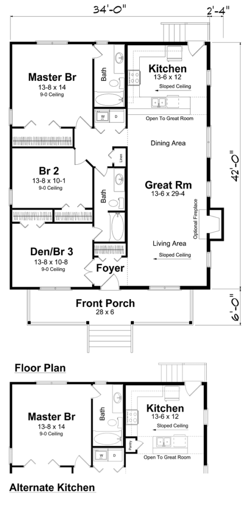 plano de casa de campo primer piso