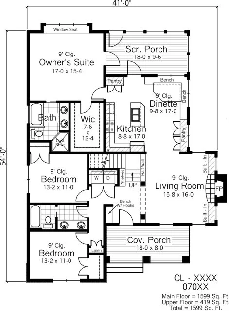 plano de casa estilo ingelsa primer piso