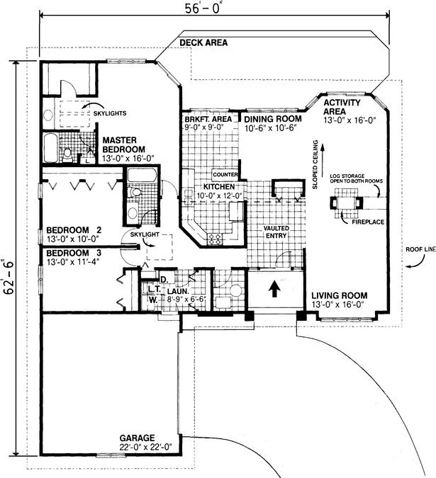 plano de casa con garaje 180 metros cuadrados y garaje