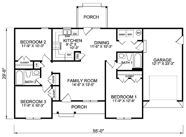 plano de casa con garaje