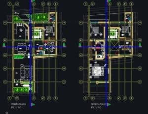 Descargar plano de casa de 2 pisos en DWG