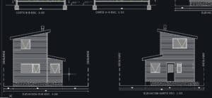 Plano de vivienda social con 48m2 de 2 dormitorios y 2 pisos