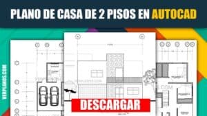 Plano de casa de 2 pisos y 4 dormitorios de 12 x 12 metros