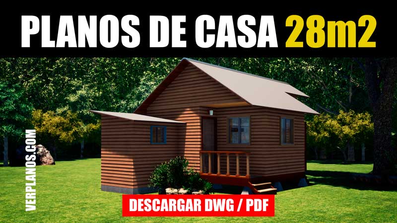 Planos de casa súper económica con medidas (DWG / PDF)