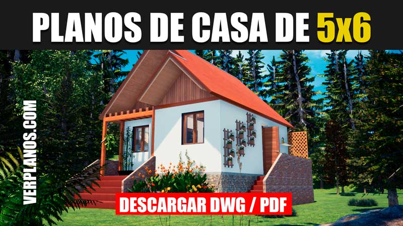 Plano de casa de campo económica y con medidas