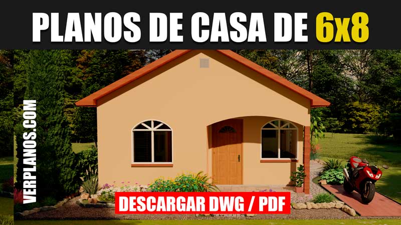Planos de vivienda económica y pequeña con medidas 1 piso y 2 dormitorios