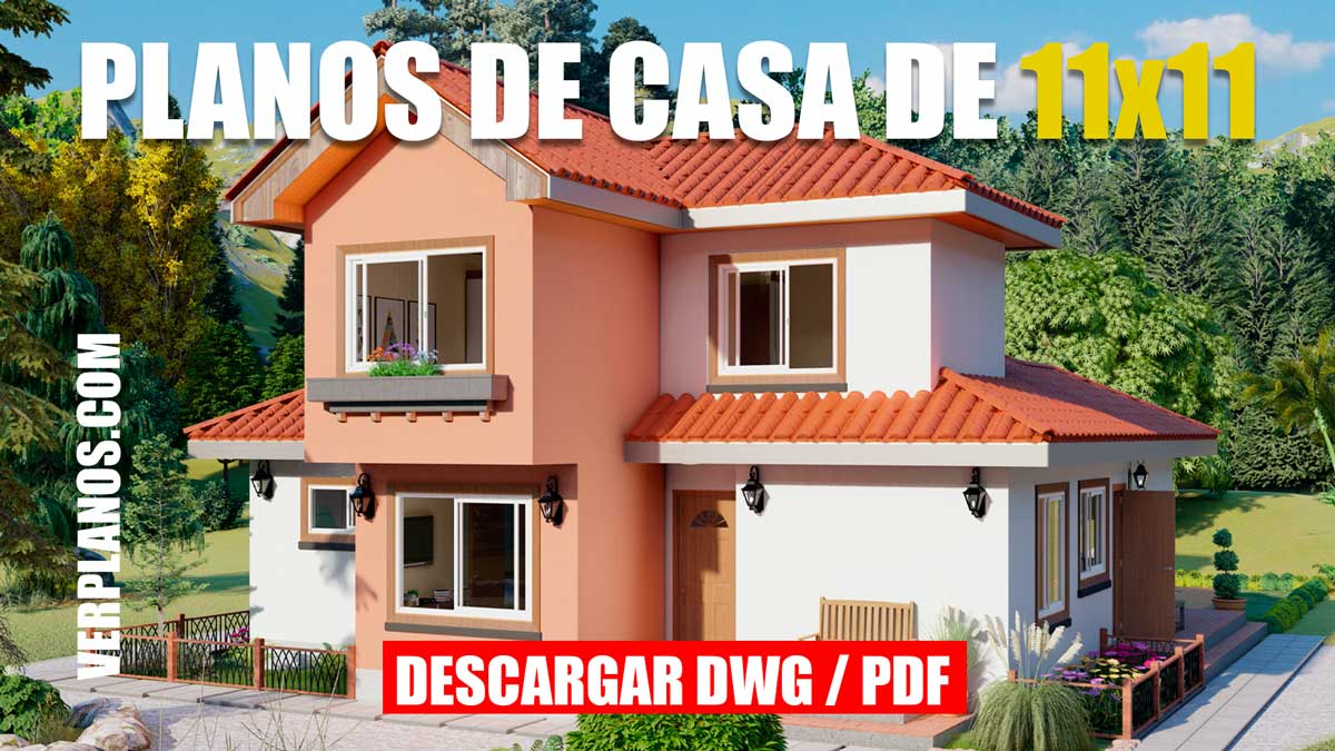 Planos de casa de 2 pisos grande y cómoda con 5 dormitorios