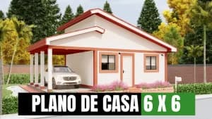 Plano de Casa de 6×6 Metros: Compacta, Funcional y con Variaciones de Fachada