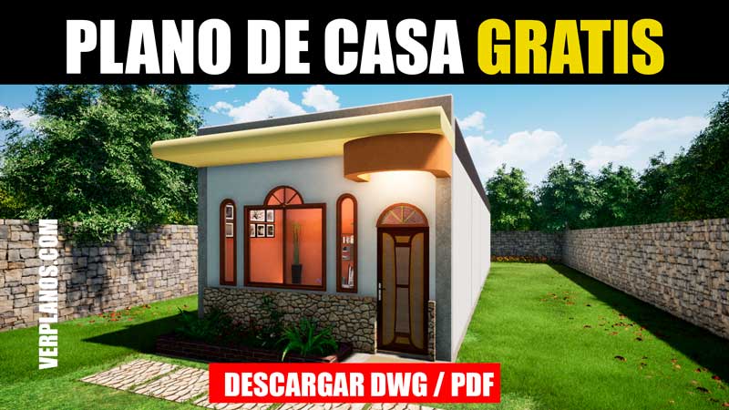 Plano de Casa Gratis especial Para Sitio Angosto (Con Medidas)