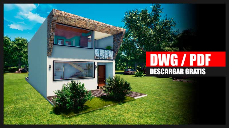 Planos de casa moderna y cómoda de 2 pisos y 4 dormitorios