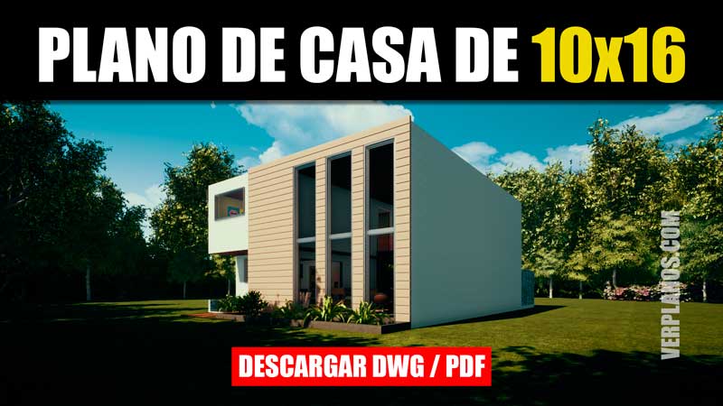 Plano de casa grande con medidas en DWG y PDF