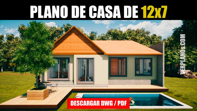 Plano de casa de Campo con medidas en DWG y PDF