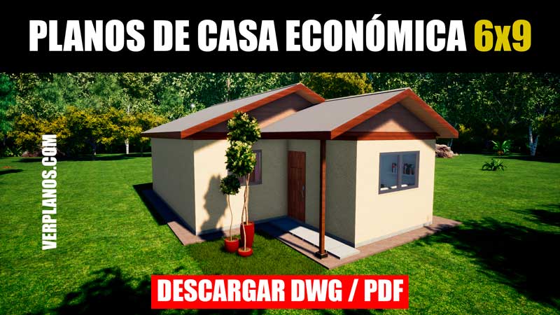 Planos de casas social económica con medidas (DWG / PDF)