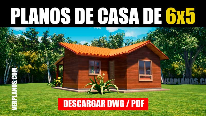 Planos de casa económica y muy acogedora con medidas para AutoCAD