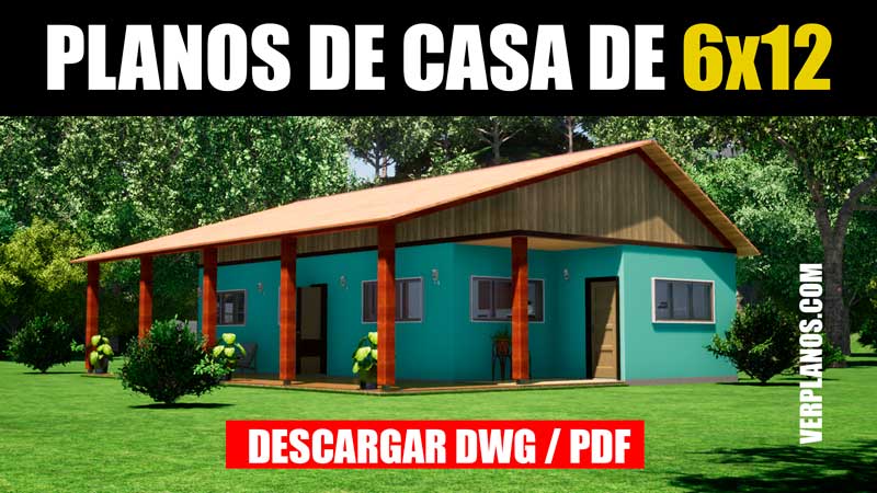 Planos de casa de 1 piso y 3 dormitorios (DWG / PDF)