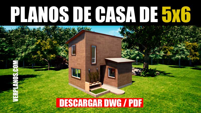 Hermoso planos de casa de 2 pisos y 2 dormitorios sitio pequeño (DWG / PDF)