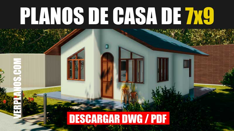 Plano de casa acogedora y económica de 2 habitaciones (DWG / PDF)