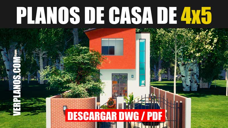 Planos de casa económica de 2 niveles 1 baño y 2 habitaciones con medidas