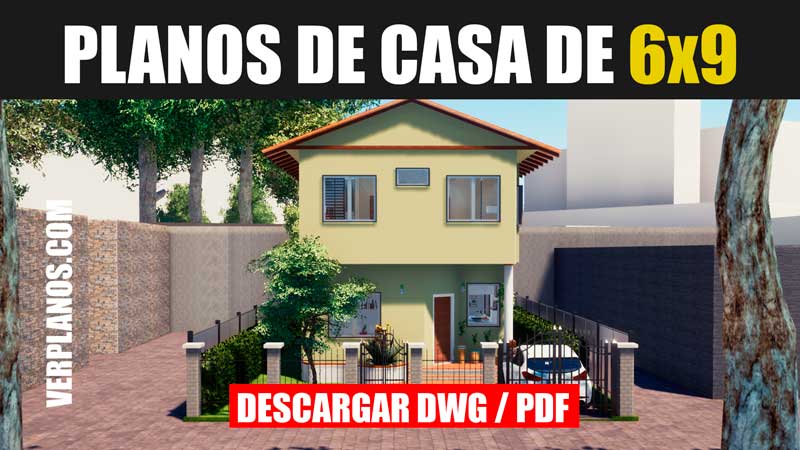 Planos de casa de 2 pisos y 4 dormitorios ¡Con medidas! (DWG / PDF)