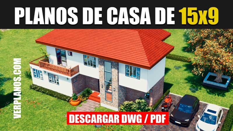 Plano de Arquitectura de casa grande con medidas (DWG & PDF)