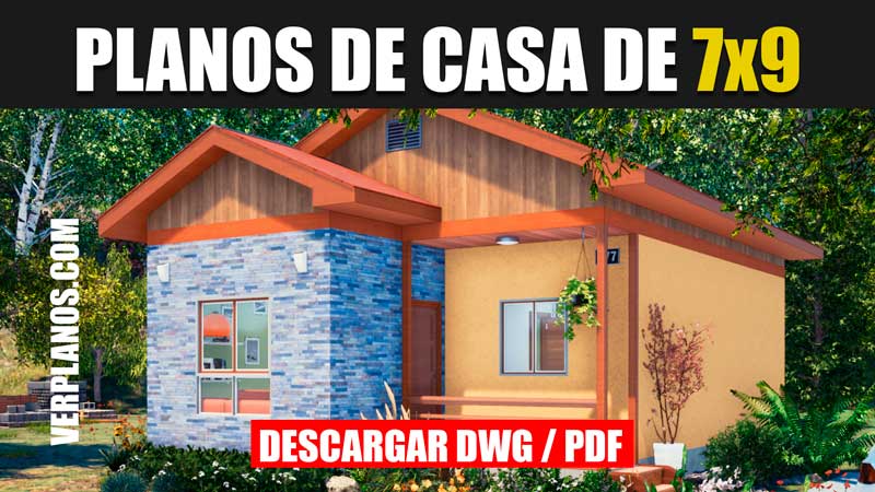Hermoso plano de casa de campo con 3 dormitorios y 1 baño