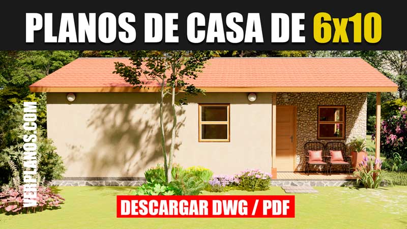 Planos de casa de 1 piso y 3 dormitorios (65 m2)