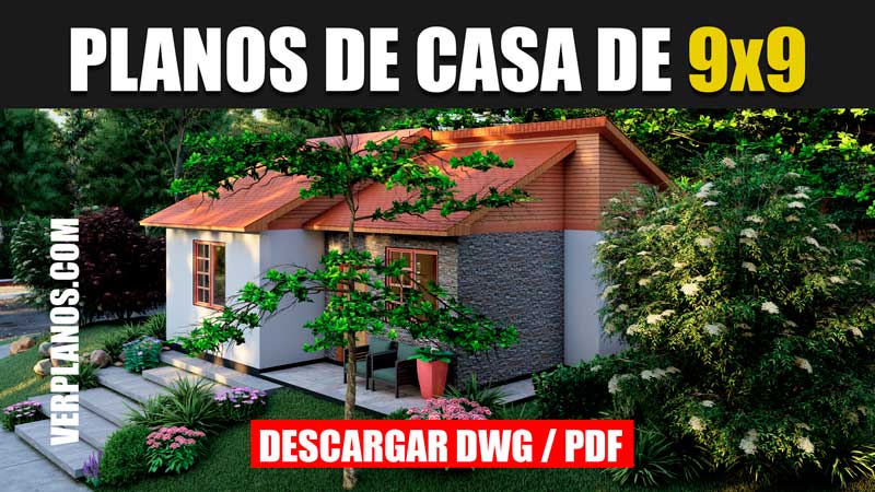 Planos de casa económica con medidas 1 piso y 2 dormitorios