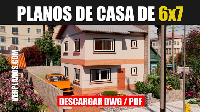 Hermoso plano de casa de 2 pisos con tradicional diseño y 3 dormitorios