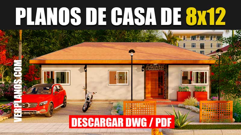 Planos de casa muy bonita con 3 dormitorios y 2 baños (DWG / PDF)
