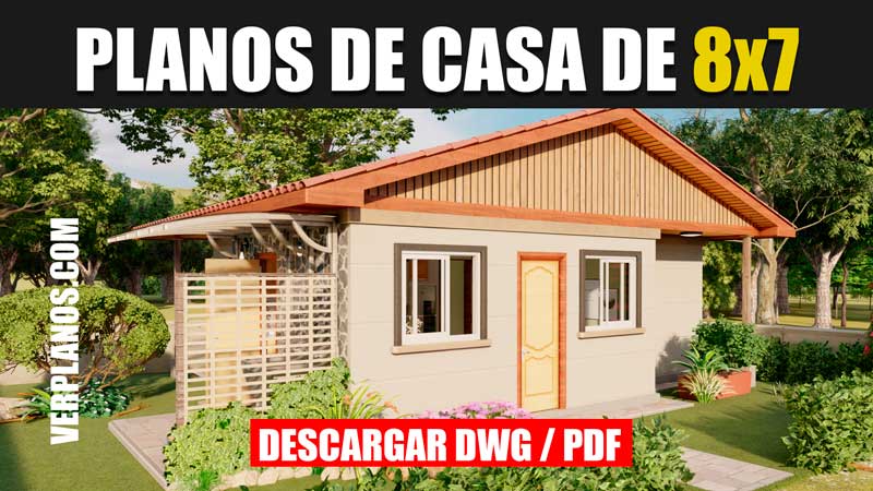 Planos de Casa Económica de 3 dormitorios y 1 baño en Autocad