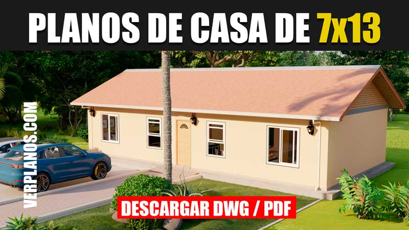 Plano de casa económica con 4 dormitorios y 3 baños