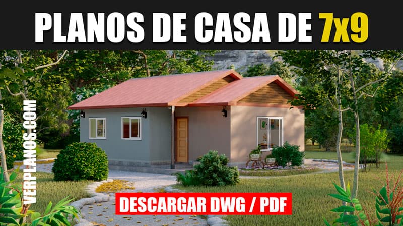 Plano de casa Económica y Pequeña con 3 dormitorios
