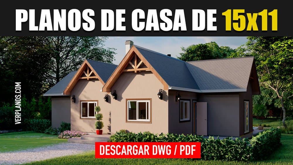 Plano de Casa de Campo ¡Gratis! con 3 dormitorios en AutoCAD y PDF