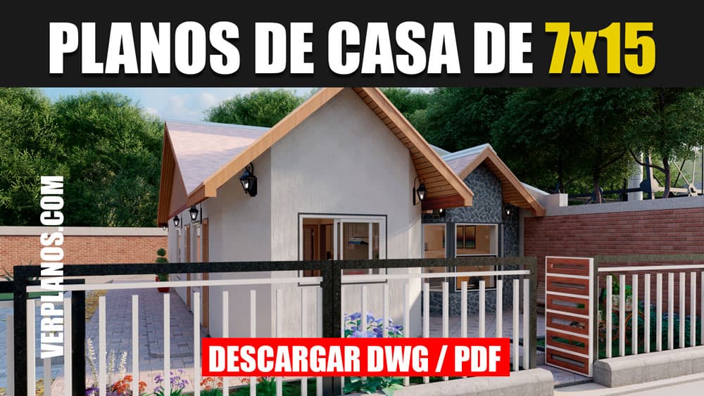 Descargar Planos de Casa Adosada Económica con 3 dormitorios
