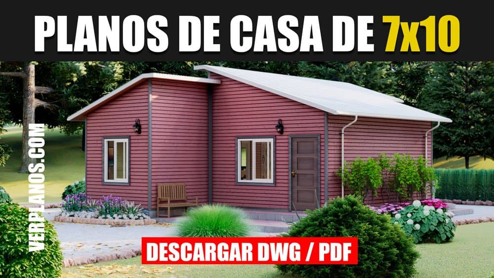 Planos de casa Prefabricada con 3 dormitorios y 2 baños