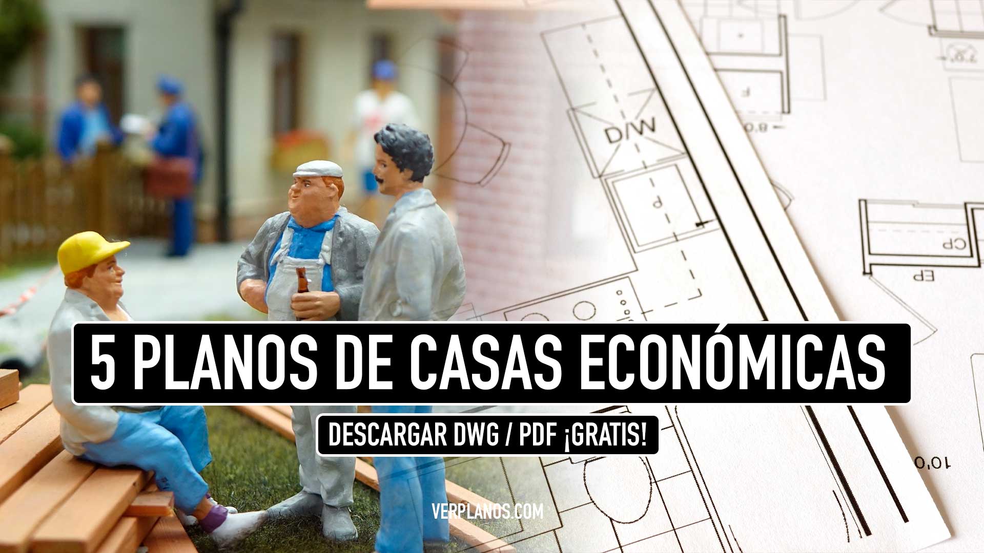 5 Planos de casas prefabricadas económicas y pequeñas gratis en Autocad y PDF Descargar