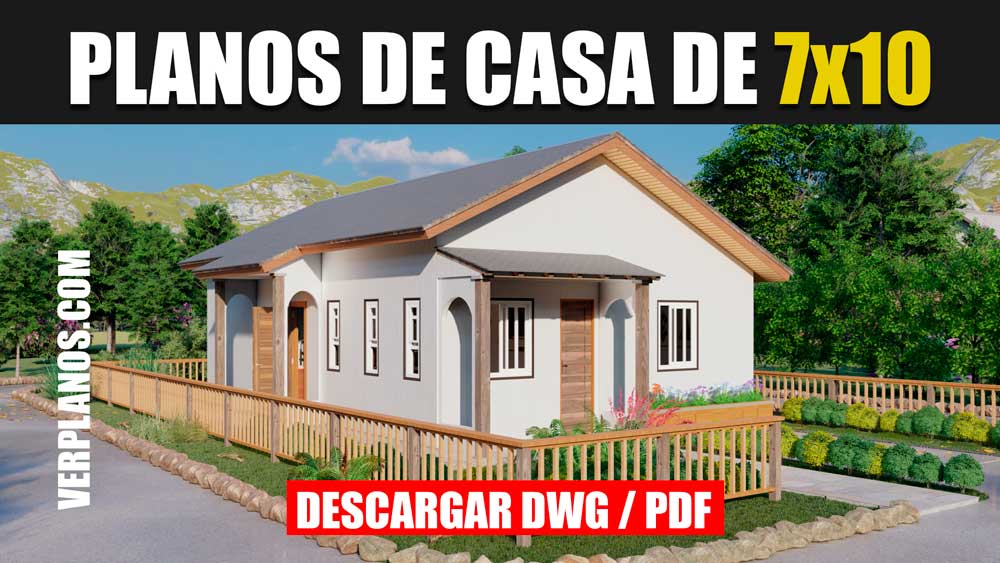 Acogedor Plano de Casa con 3 Dormitorios y 2 Baños (DWG / PDF)