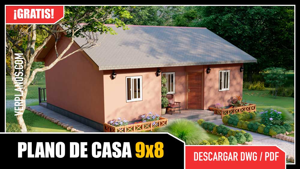Hermoso y Acogedor Plano de casa de CAMPO!! (DWG / PDF)