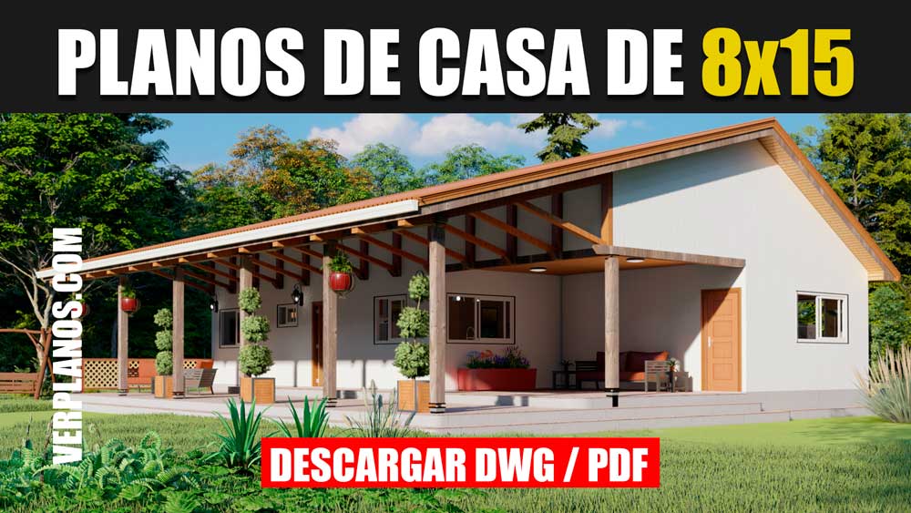 Planos de Casa de Campo de 1 Piso con 3 Dormitorios 1 Baño