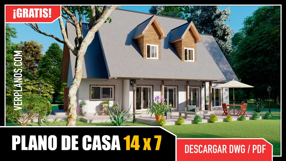 Hermosa Idea de Plano de Casa de Campo (DWG / PDF)