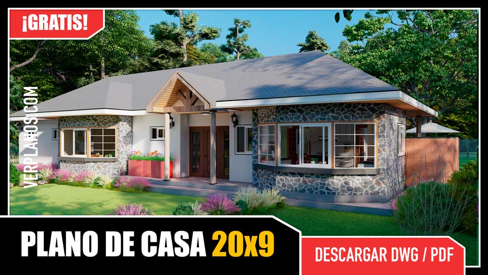 Hermoso Plano de Casa de Campo con 3 Dormitorios