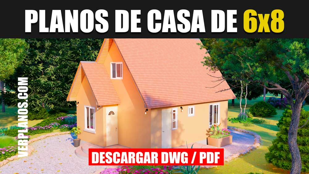 Plano de Casa Pequeña y Económica de 2 Pisos ➜ (DWG / PDF)