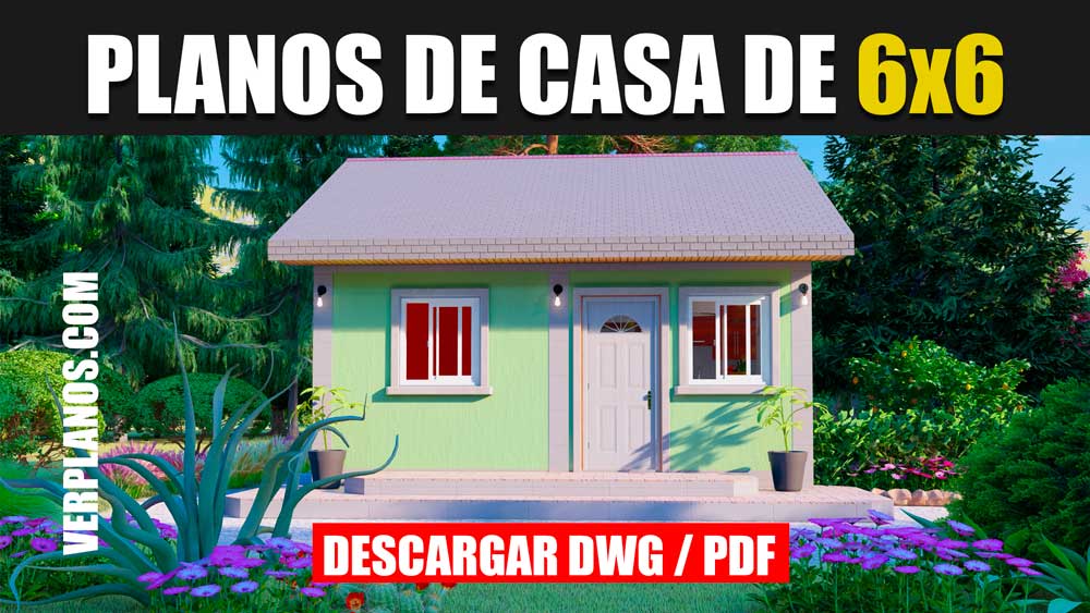Pequeño y Acogedor Plano de Casa con 2 Dormitorios ➜ (DWG / PDF)